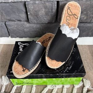 Sam Edelman Black Espadrille Slides for Women